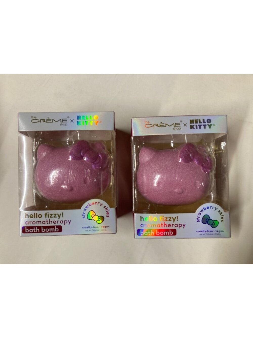 (2) The Creme Shop X Hello Kitty Strawberry Skies Fizzy Bath Bomb Aromatherapy